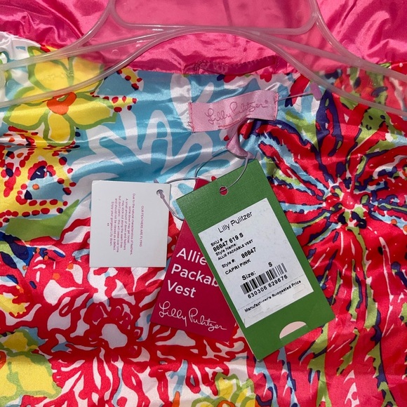 🦋 NWT Lilly Pulitzer Allie packable vest Capri pink style 86847 size small - Picture 8 of 13